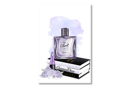 Perfume and Book Set Wall Art Limited Edition High Quality Print Stretched Canvas None