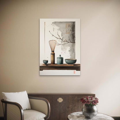 Matcha Whisk Zen Tea Ceremony 40x60cm Metal Print Ready to Hang