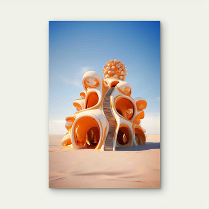Flowing Forms Abstract Structures in Harmony 40x60cm Metal Print Ready to Hang