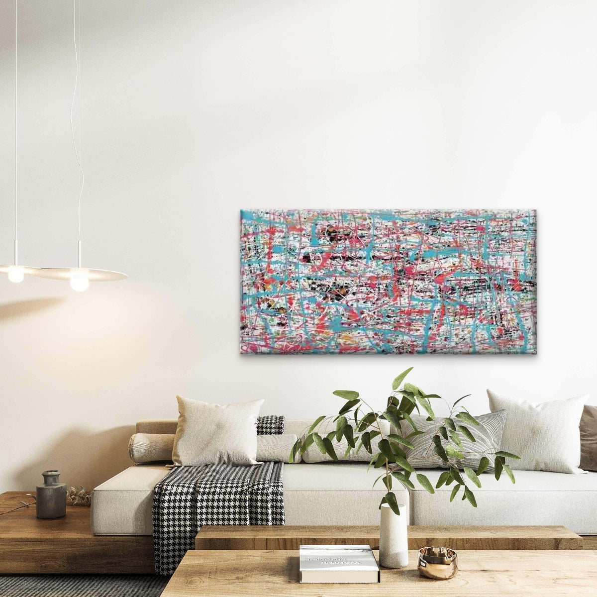 Abstract Colorful Splatter Art Wall Art Canvas Office Home Room Framed 120x60cm