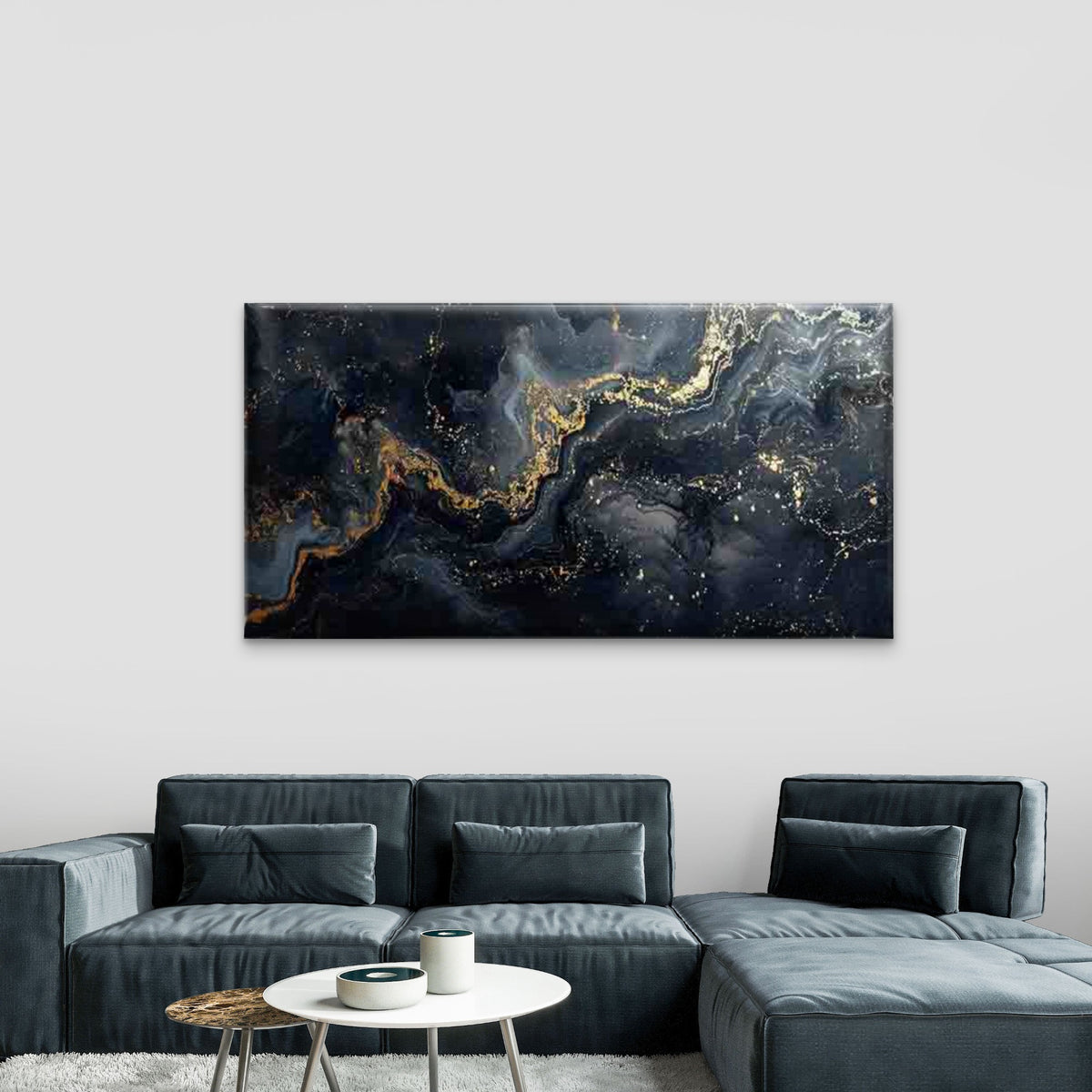Golden Marble Texture Wall Art Canvas Office Home Room Framed 120x60cm