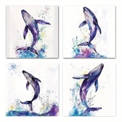 4pcs Ride The Wings Of The Mornin WM   Wall Art Canvas Framed