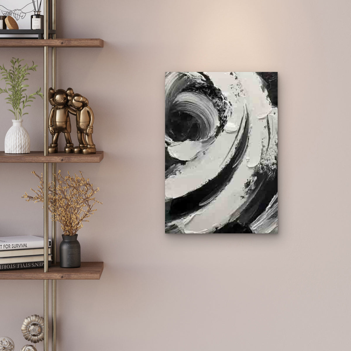 Abstract Monochrome 60x90cm Metal Print Ready to Hang