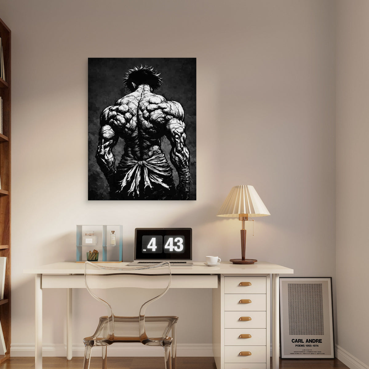 Muscular Back Artwork 60x90cm Metal Print Ready to Hang