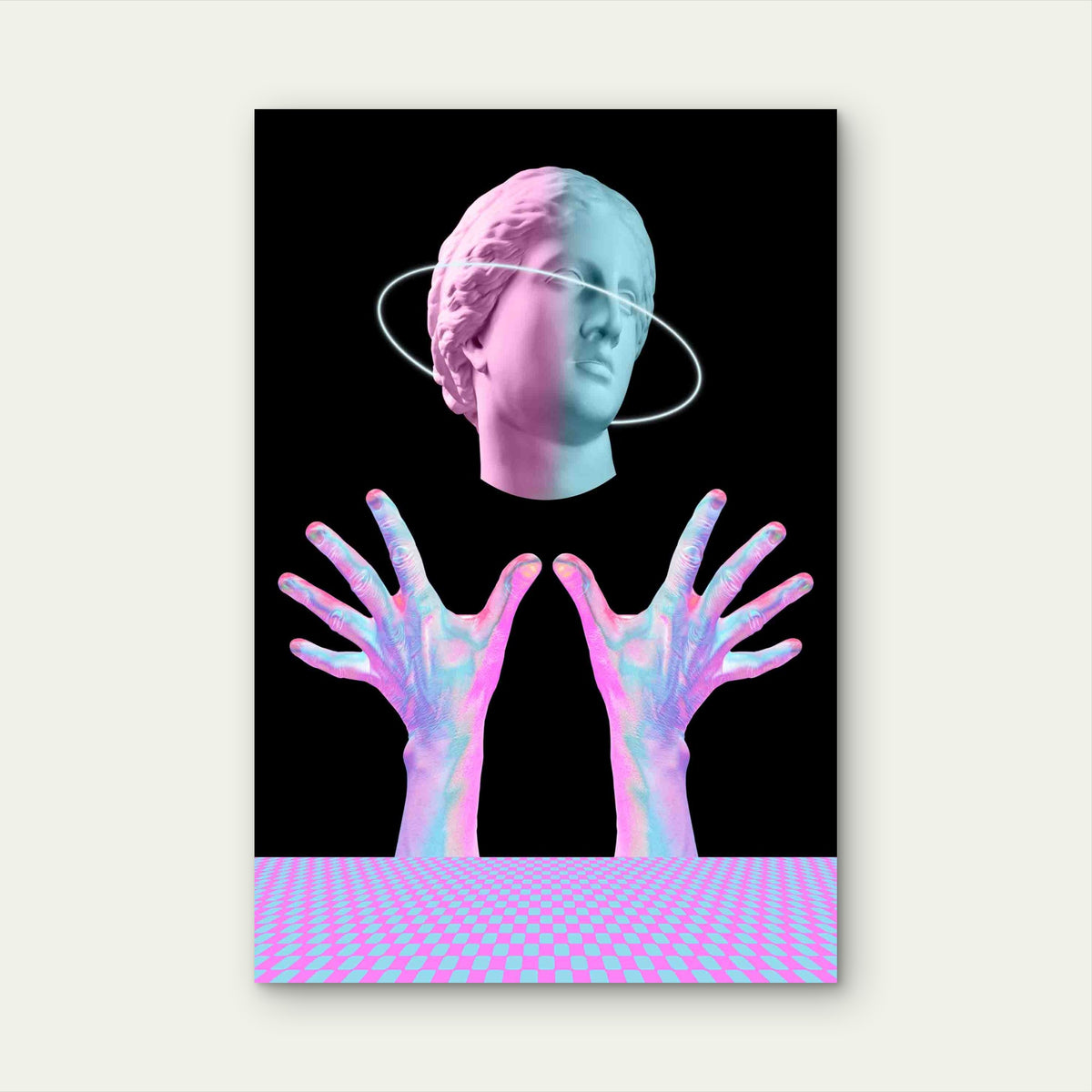 Marble-carved Sculpture Metal Print Ready to Hang