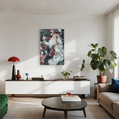 Artistic Oil Paint Illustration Mixed Colors 40x60cm Metal Print Ready to Hang