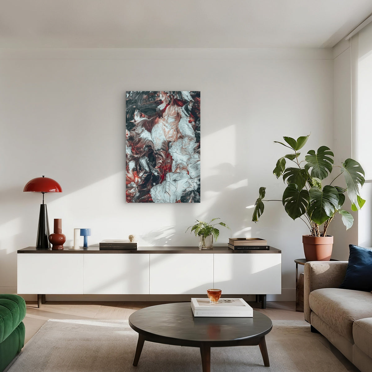Artistic Oil Paint Illustration Mixed Colors 60x90cm Metal Print Ready to Hang