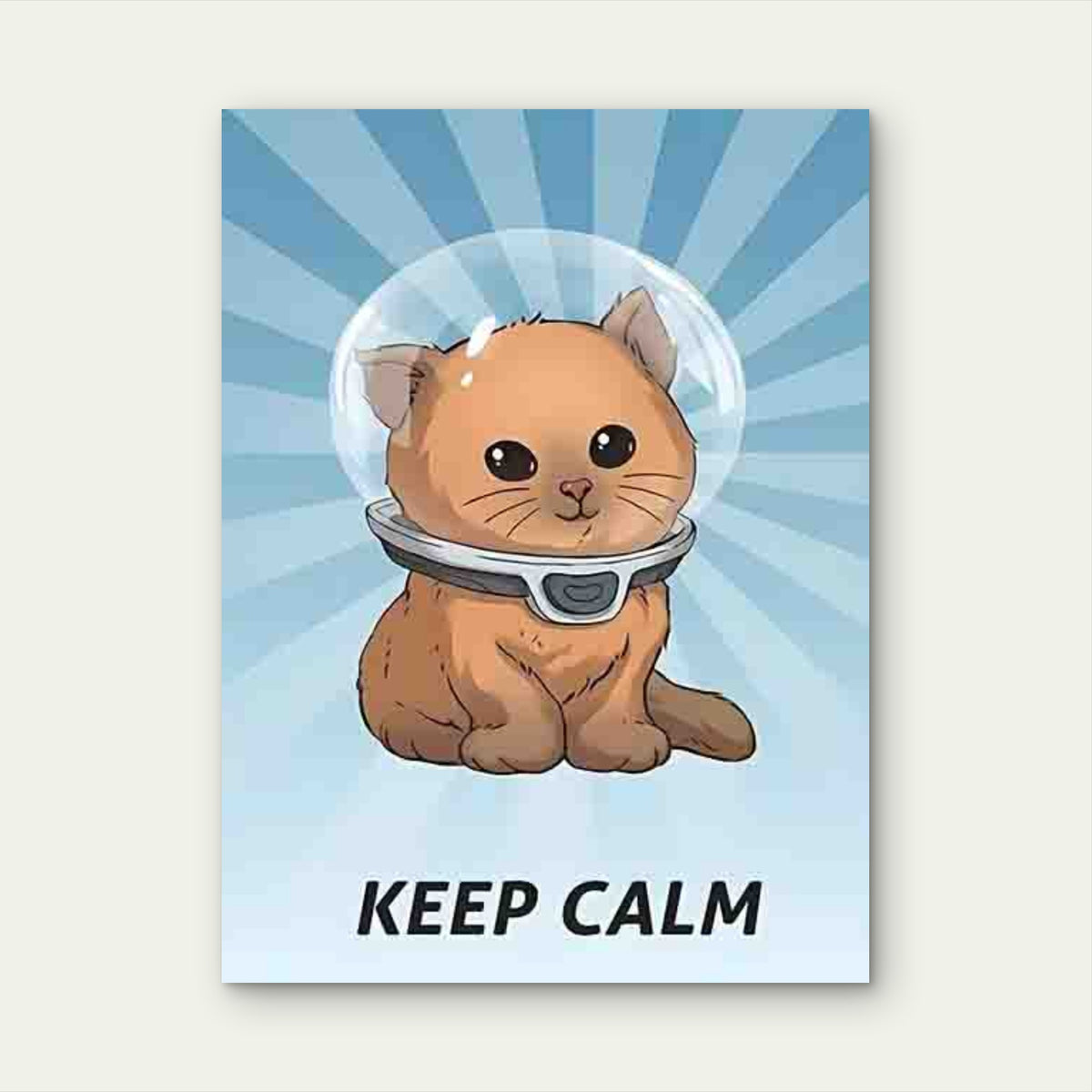 Keep Calm Cat in Space 60x90cm Metal Print Ready to Hang