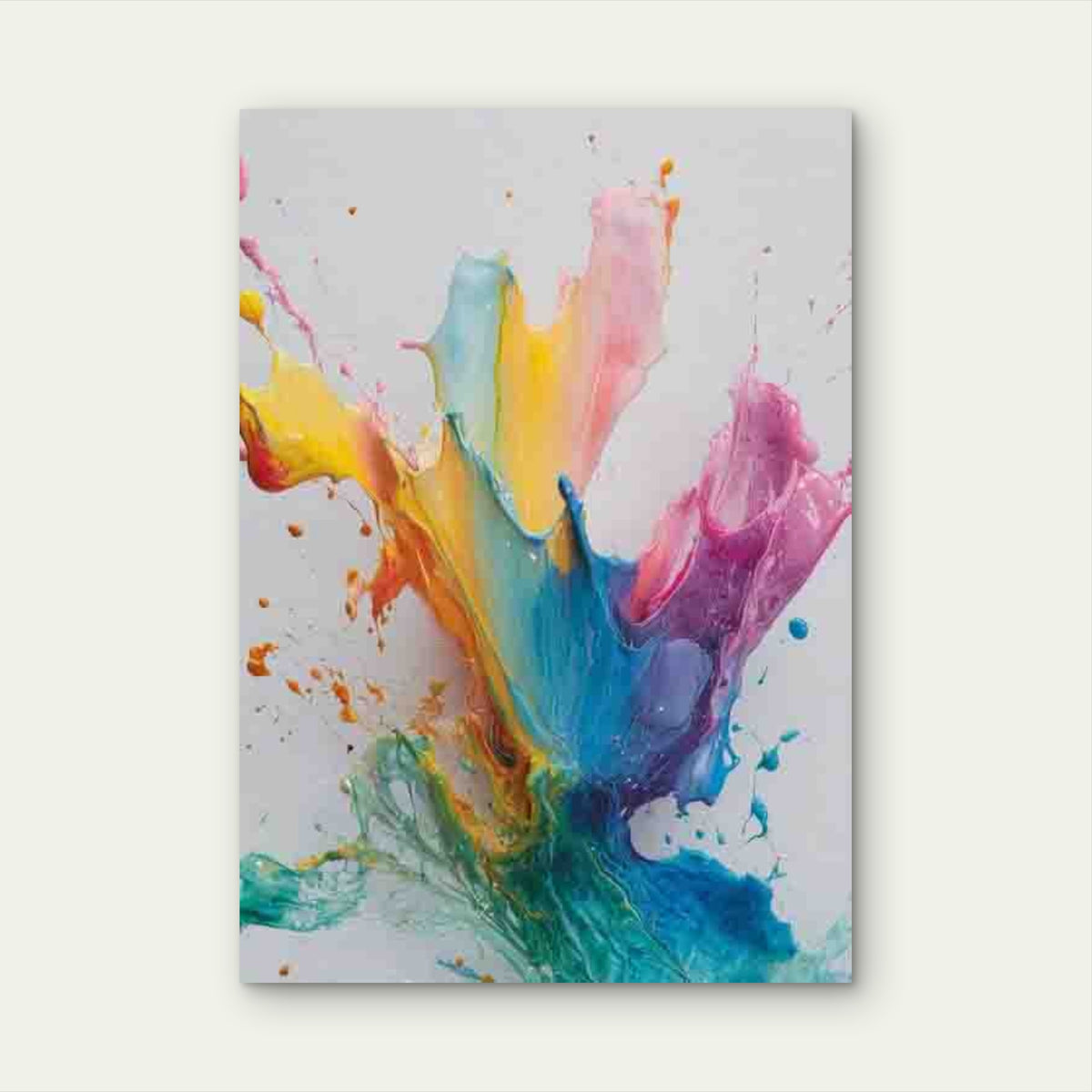 Abstract Ink Splatter Metal Print Ready to Hang