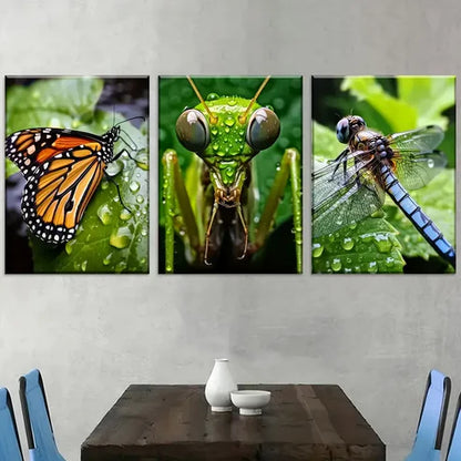 3pcs Nature Creatures Close-Up Animal Art Wall Art Canvas Unframed - High Quality Print 100% Australian Made Wall Canvas