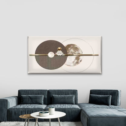 Astronaut Floating Earth Moon Wall Art Canvas Office Home Room Framed 120x60cm