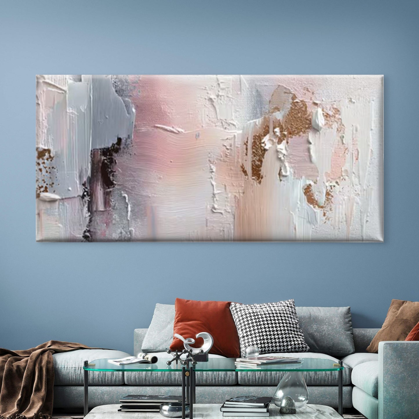 Minimalist  Palette, Abstract Texture Wall Art Canvas Office Home Room Framed 120x60cm