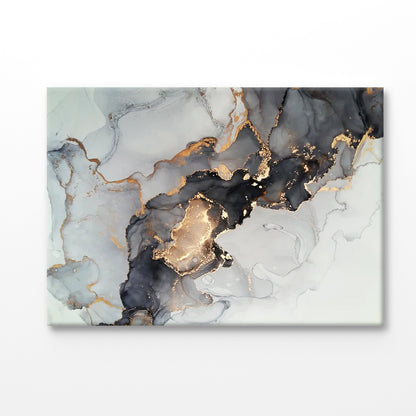 Bella Home Black & Gold Ink Abstract Print Canvas Ready to hang