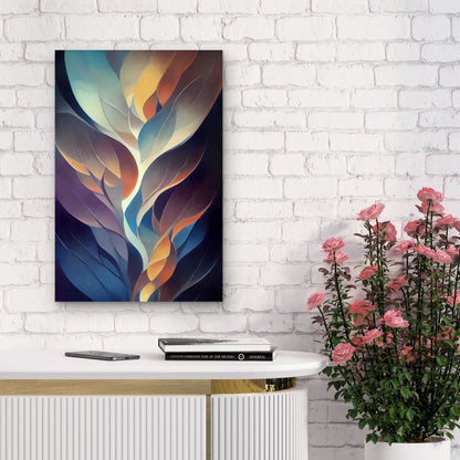 Tree Life Abstract With Growing Lines 40x60cm Metal Print Ready to Hang