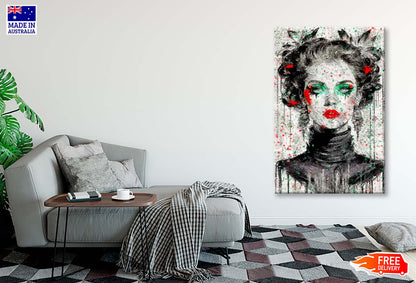 Beautiful Woman Portrait. Abstract Fashion Wall Art Limited Edition High Quality Print