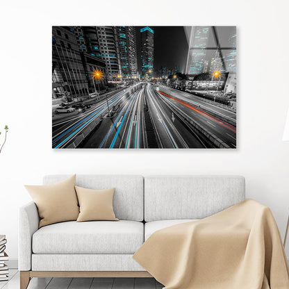 Night City Acrylic Glass Print Tempered Glass Wall Art 100% Made in Australia Ready to Hang