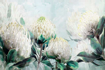 Neutral Color Protea Flowers Painting Wall Art Decor 100% Australian Made