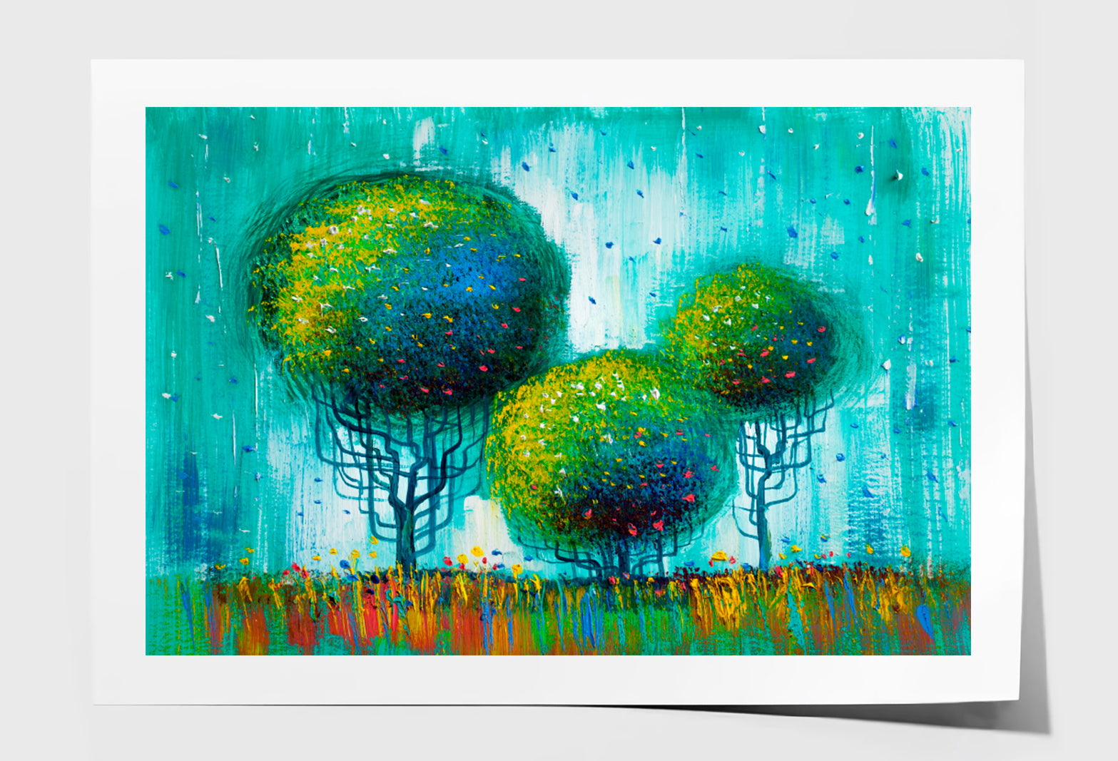 Artistic Trees Oil Painting Wall Art Limited Edition High Quality Print Unframed Roll Canvas None