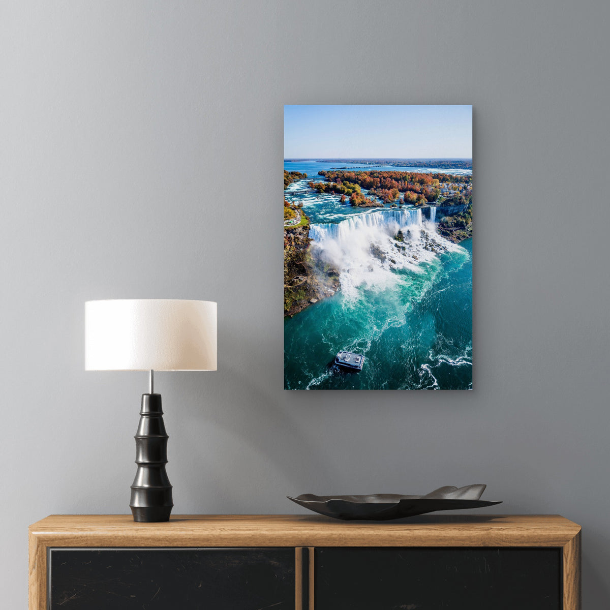 Niagara Falls Aerial View 60x90cm Metal Print Ready to Hang