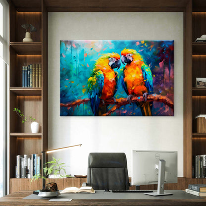 Colorful Macaw Parrot Pair Wall Art Decor 100% Australian Made - Bella Home Decor