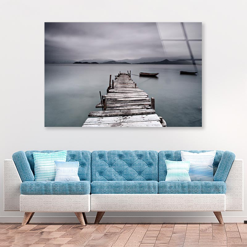 Look On Pier and Boat Acrylic Glass Print Tempered Glass Wall Art 100% Made in Australia Ready to Hang