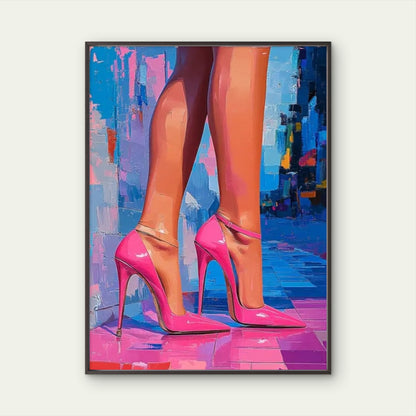 Pink Aesthetic High Heels Fashion Home Decor Premium Quality Poster Print Choose Your Sizes