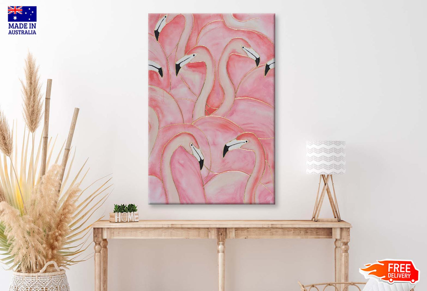 Flamingo Abstract Oil Painting Wall Art Limited Edition High Quality Print