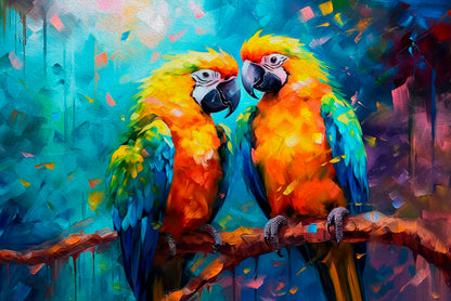 Colorful Macaw Parrot Pair Wall Art Decor 100% Australian Made - Bella Home Decor