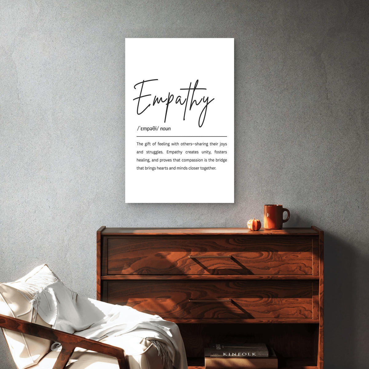 Empathy Definition Typography 40x60cm Metal Print Ready to Hang