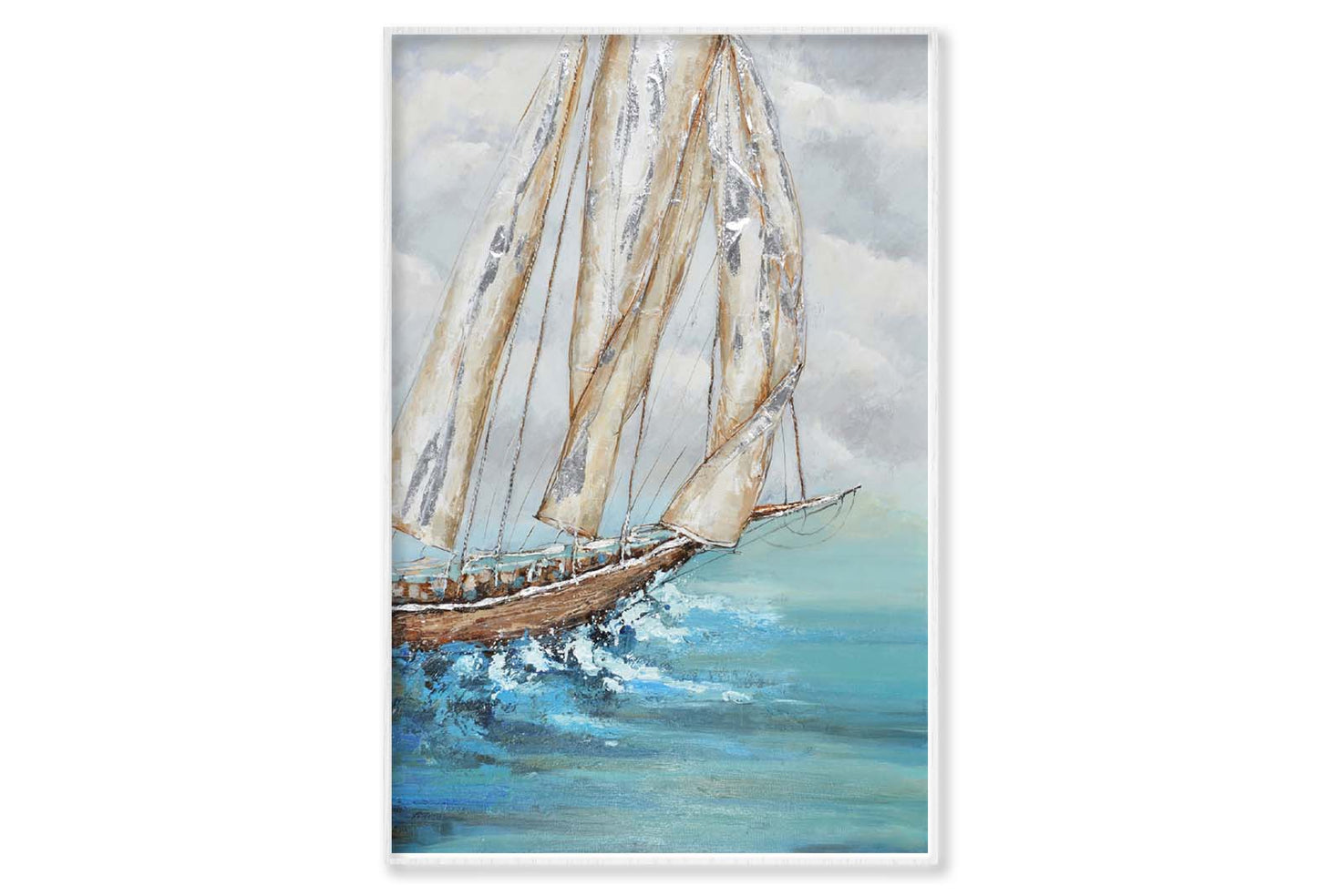 Sea, Sailing Boat, Fabric, Painting Wall Art Limited Edition High Quality Print