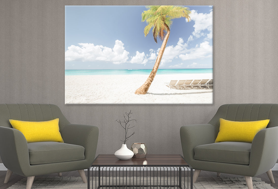 Coconut Tree in Beach Print 100% Australian Made