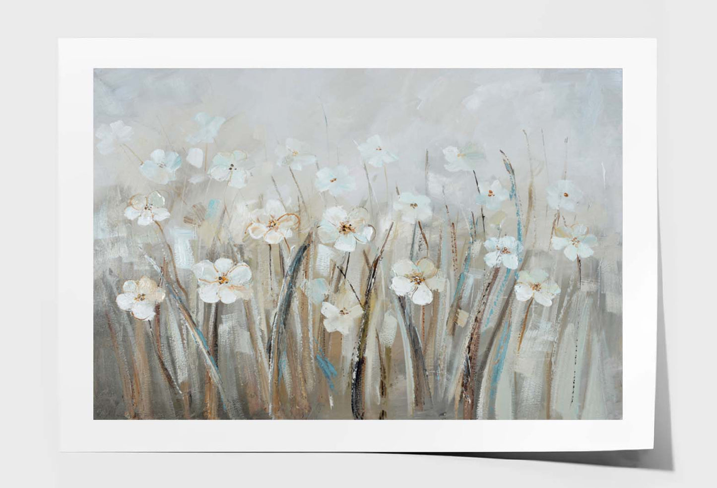 White Flower Field Oil Painting Wall Art Limited Edition High Quality Print