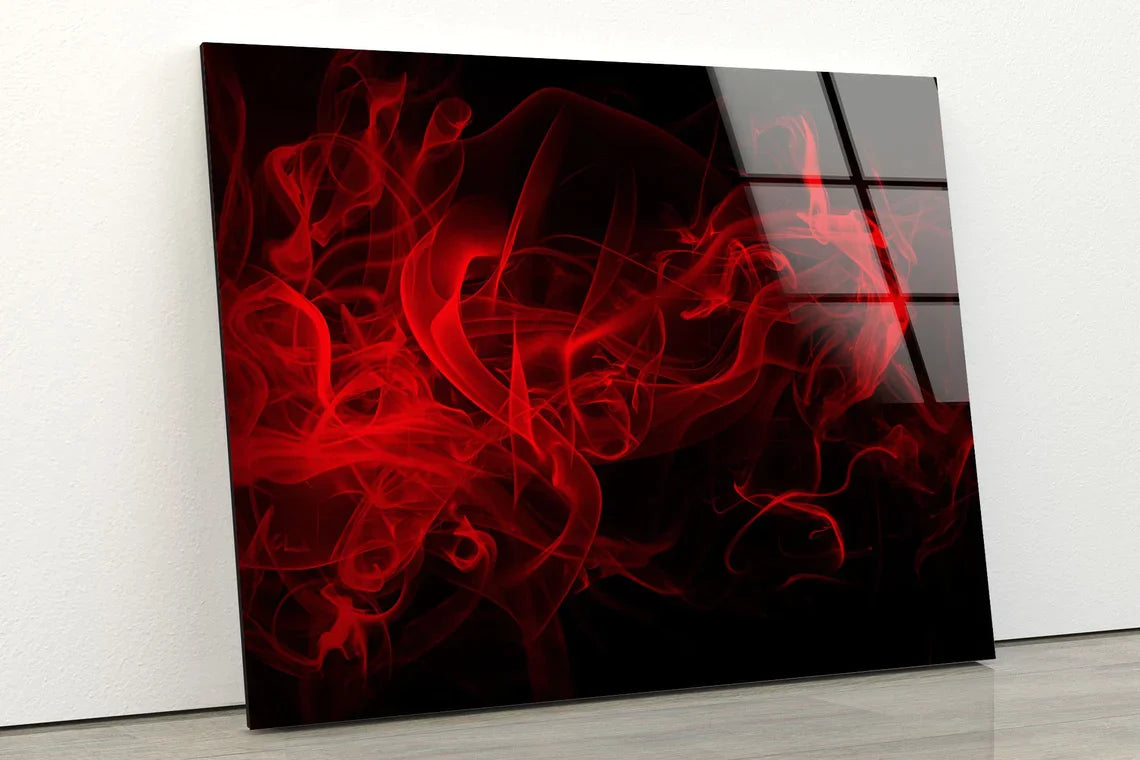 Red & Black Abstract UV Direct Aluminum Print Australian Made Quality