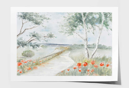 A Beautiful Scenery, Path, Flowers Wall Art Limited Edition High Quality Print