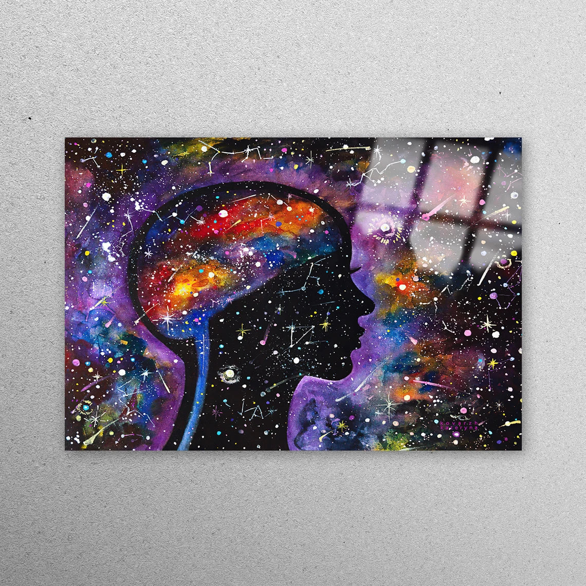 Woman And The Universe Acrylic Glass Print Tempered Glass Wall Art 100% Made in Australia Ready to Hang