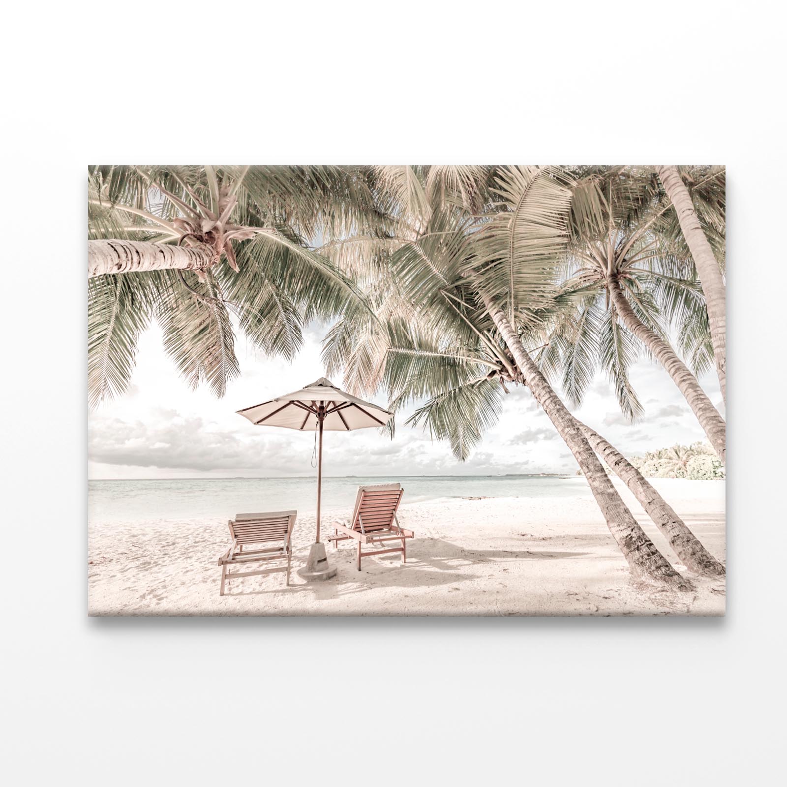 Beach Hut & Palm Trees Acrylic Glass Print Tempered Glass Wall Art 100% Made in Australia Ready to Hang