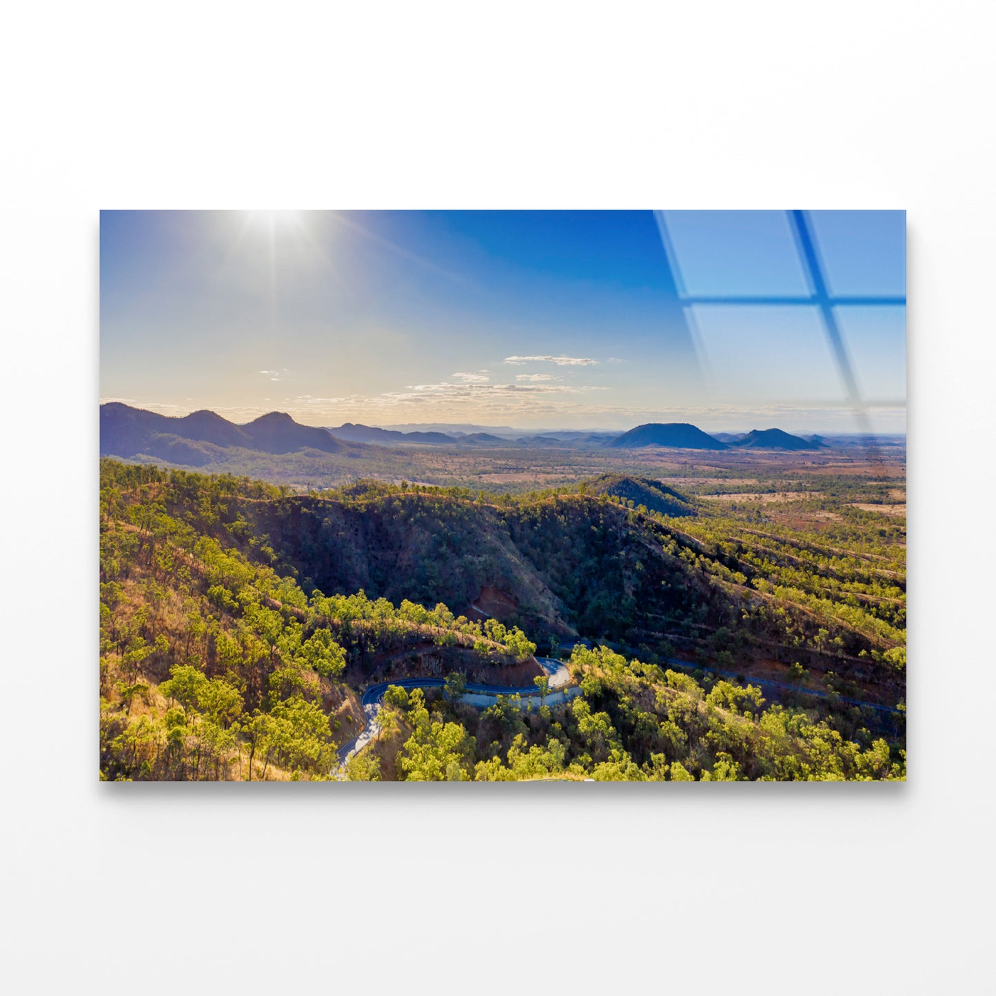 A River Flowing Through a Valley with Mountains Acrylic Glass Print Tempered Glass Wall Art 100% Made in Australia Ready to Hang