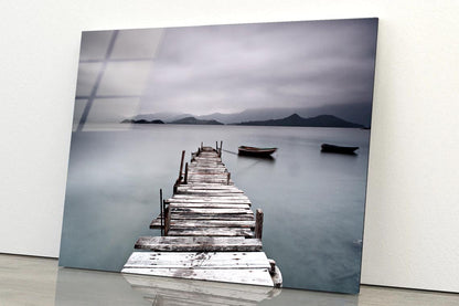 Look On Pier and Boat Acrylic Glass Print Tempered Glass Wall Art 100% Made in Australia Ready to Hang