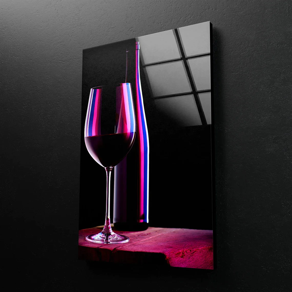 Wine Bottle & Glass UV Direct Aluminum Print Australian Made Quality