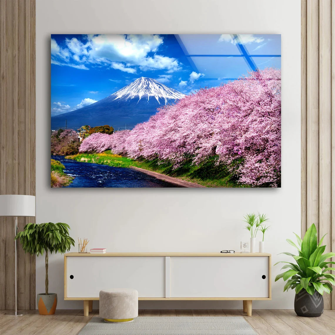 Blossom Trees & River UV Direct Aluminum Print Australian Made Quality