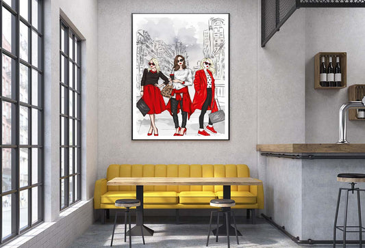 Stylish Women with Fashion Store Design Home Decor Premium Quality Poster Print Choose Your Sizes