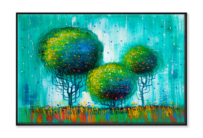 Artistic Trees Oil Painting Wall Art Limited Edition High Quality Print Canvas Box Framed Black