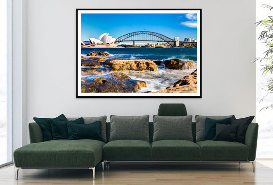 View Of the Sydney Opera House & Harbor Bridge Home Decor Premium Quality Poster Print Choose Your Sizes