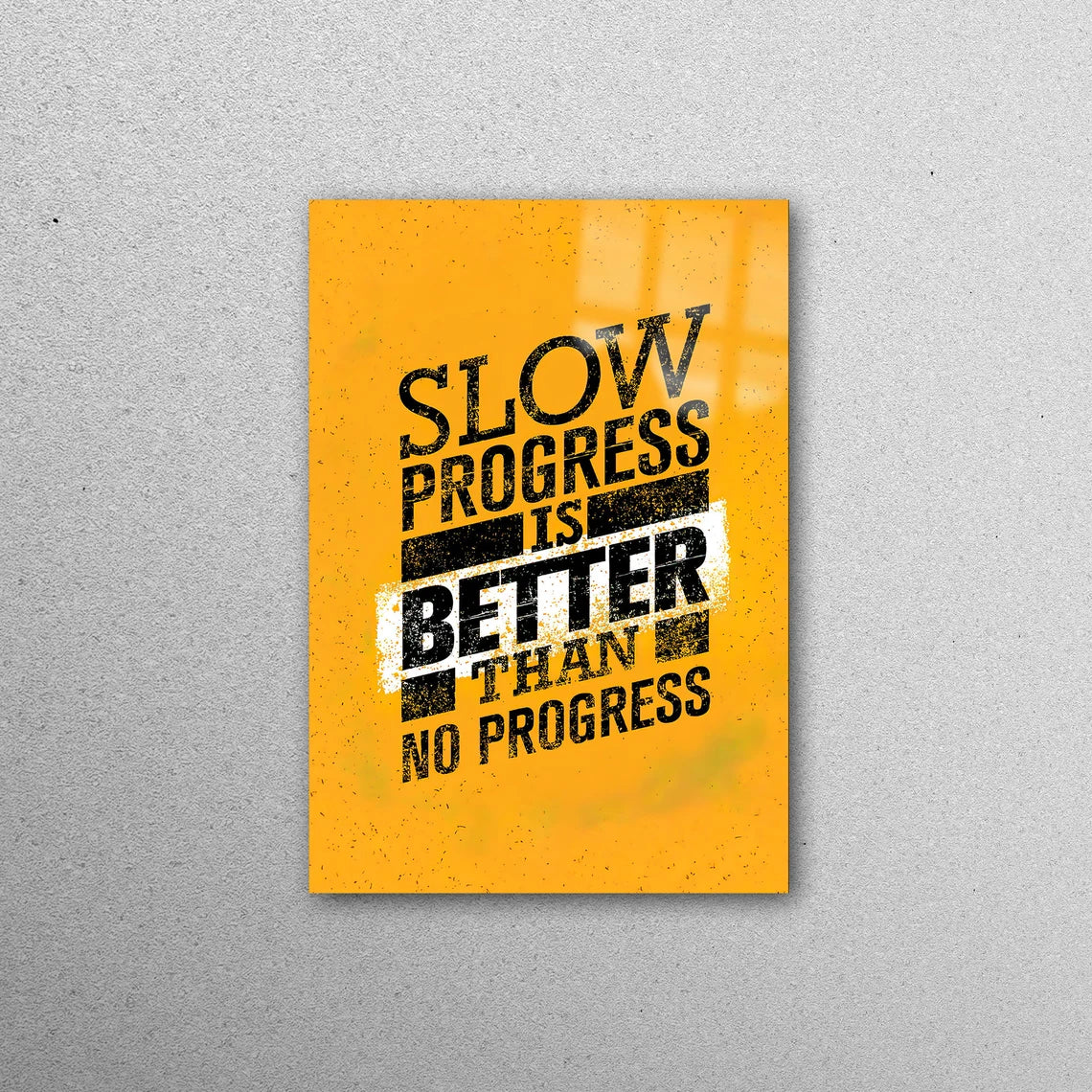 Yellow Slow Progress Acrylic Glass Print Tempered Glass Wall Art 100% Made in Australia Ready to Hang