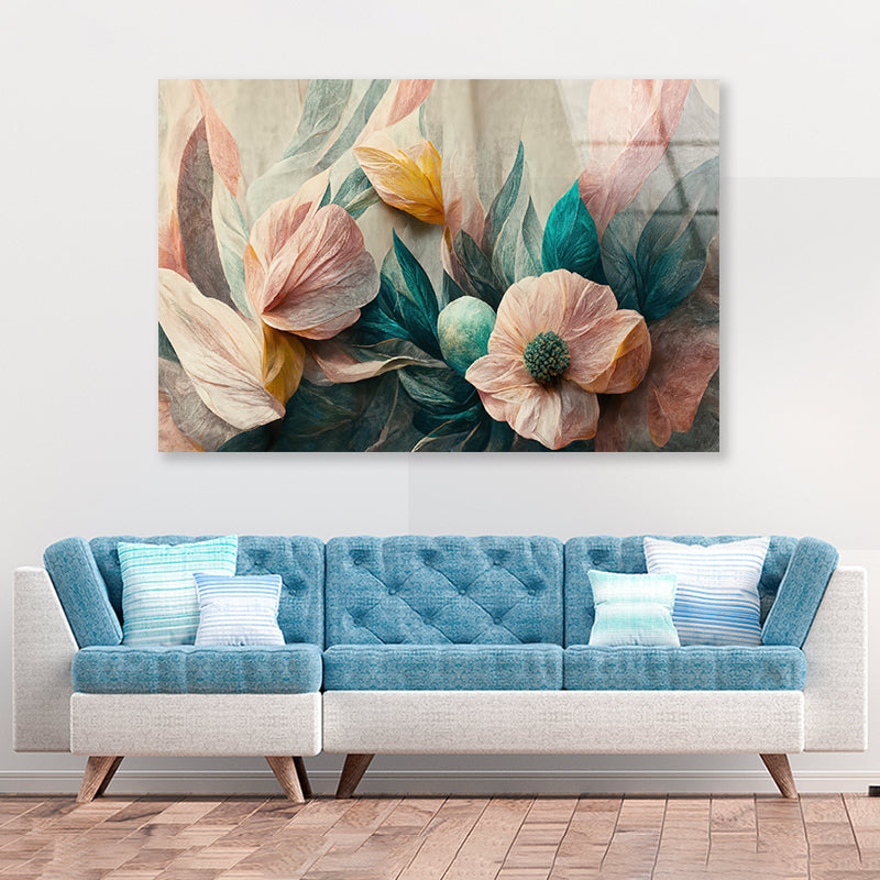 Flowers Watercolor Art Acrylic Glass Print Tempered Glass Wall Art 100% Made in Australia Ready to Hang