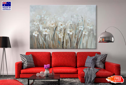 White Flower Field Oil Painting Wall Art Limited Edition High Quality Print