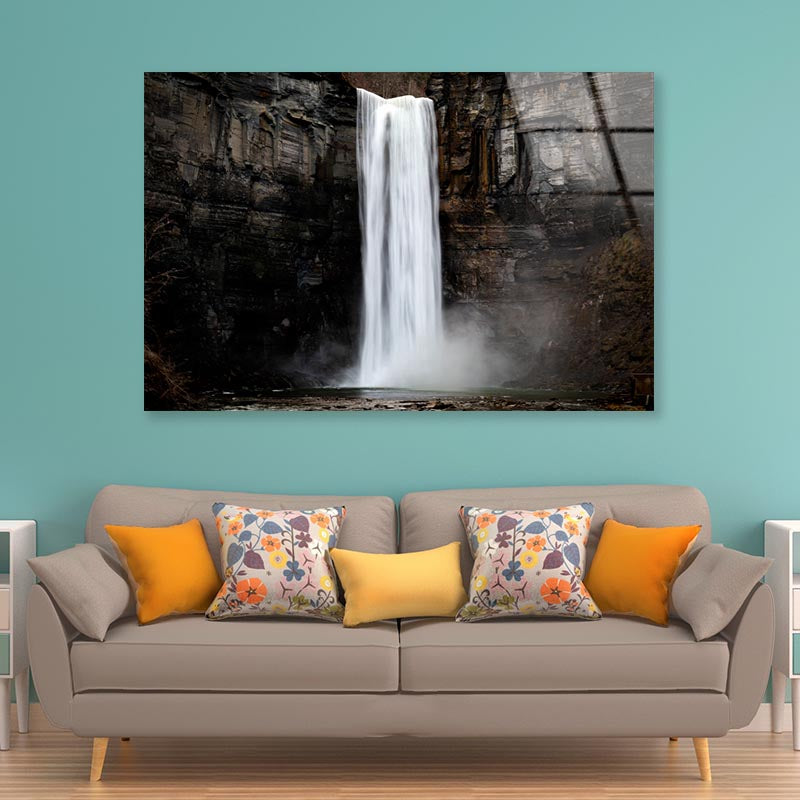 Taughannock Falls a Silky-Smooth Waterfall  Acrylic Glass Print Tempered Glass Wall Art 100% Made in Australia Ready to Hang