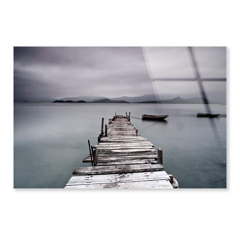 Look On Pier and Boat Acrylic Glass Print Tempered Glass Wall Art 100% Made in Australia Ready to Hang