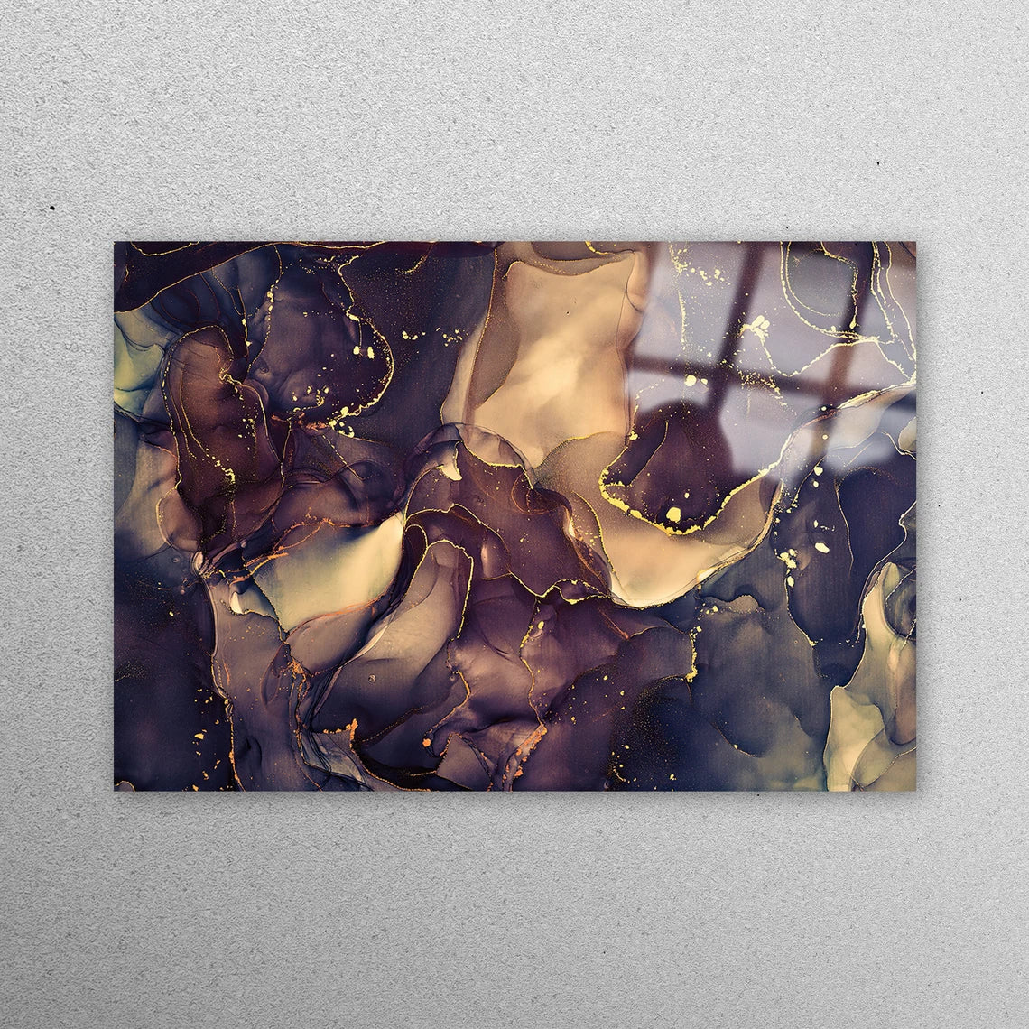 Brown & Gold Marble Acrylic Glass Print Tempered Glass Wall Art 100% Made in Australia Ready to Hang