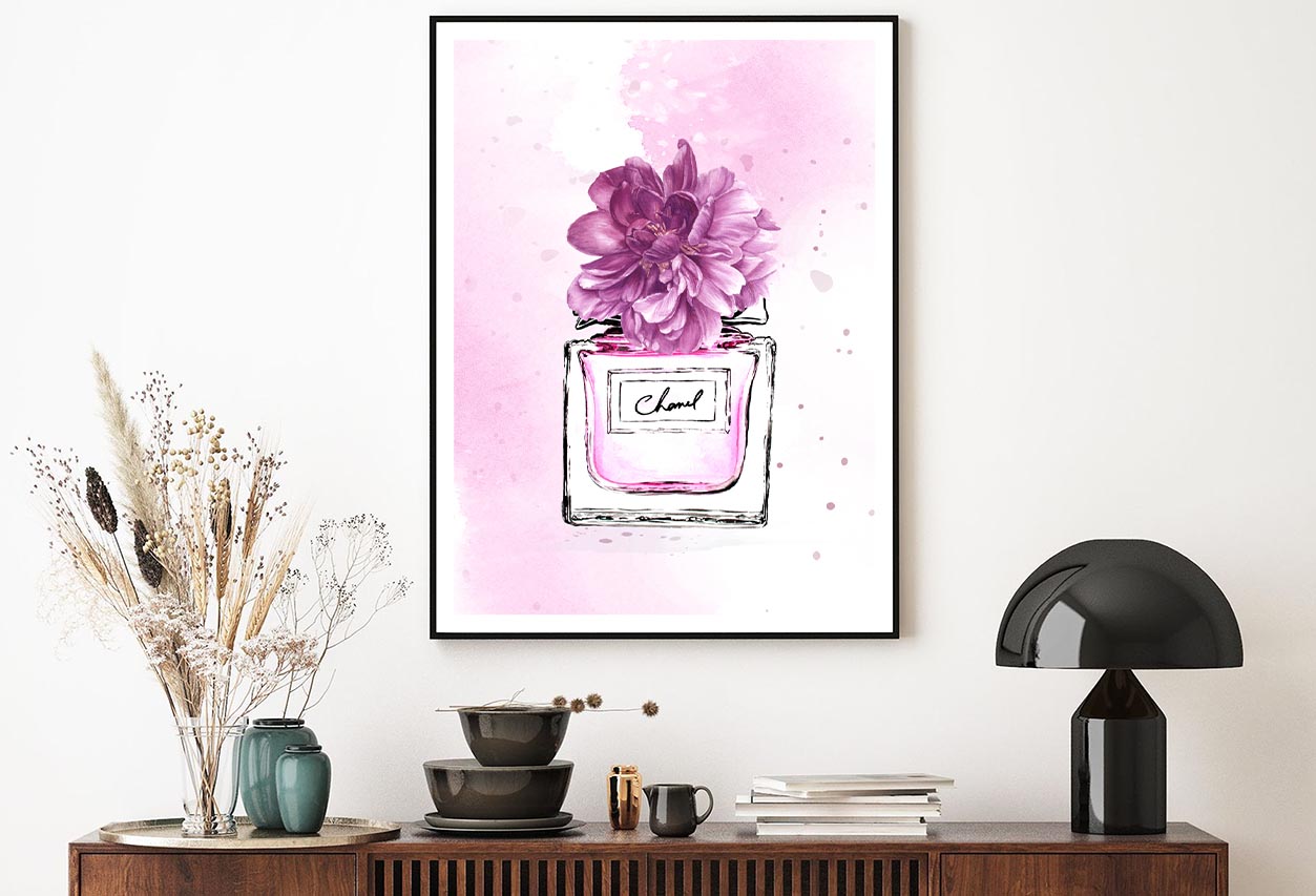 Purple Shaded Perfume and Flowers Design Home Decor Premium Quality Poster Print Choose Your Sizes